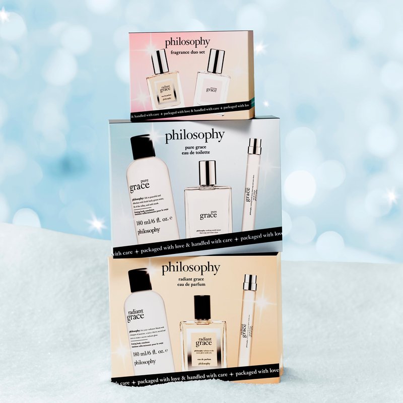 philosophy pure grace eau de toilette 3-piece gift set for women ($114 value) - 2 oz edt, 0.33 oz travel spray, 6 oz body emulsion - long lasting floral fragrance