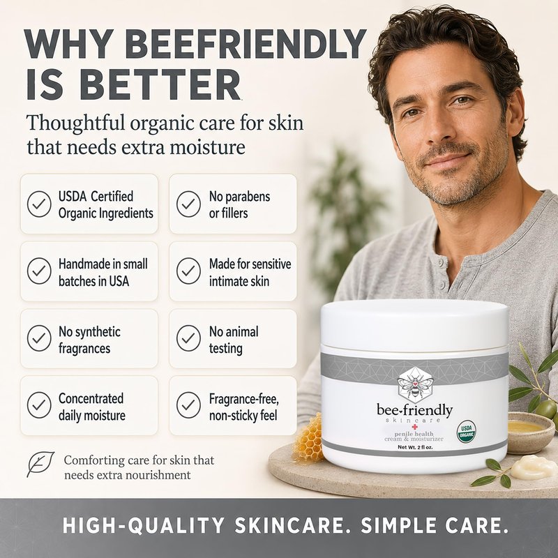 BeeFriendly® Organic Penile Health Creme, USDA Certified, 2 oz