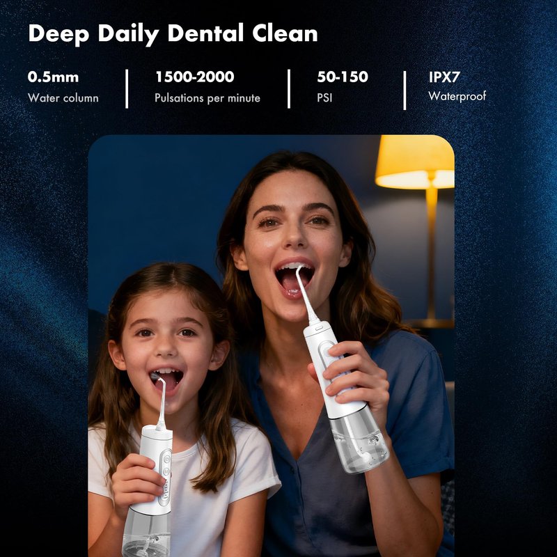 Dygoophyยฎ K1 Cordless Water Flosser, Oral Irrigator 300ml Tank, IPX7 Waterproof, 4 Modes, 30-Day Battery, Quiet Design for Braces, Sensitive Gums & Complete Dental Care (White)