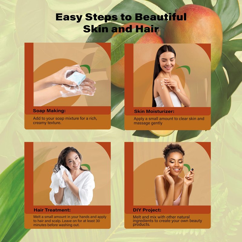 Plant Guru Raw Mango Butter 30 oz. / 1.9 lbs. - 100% Pure Natural Unrefined - Great for Skin, Body and Hair Growth. DIY Soap Making, Body Butter, Lotions and Creams.