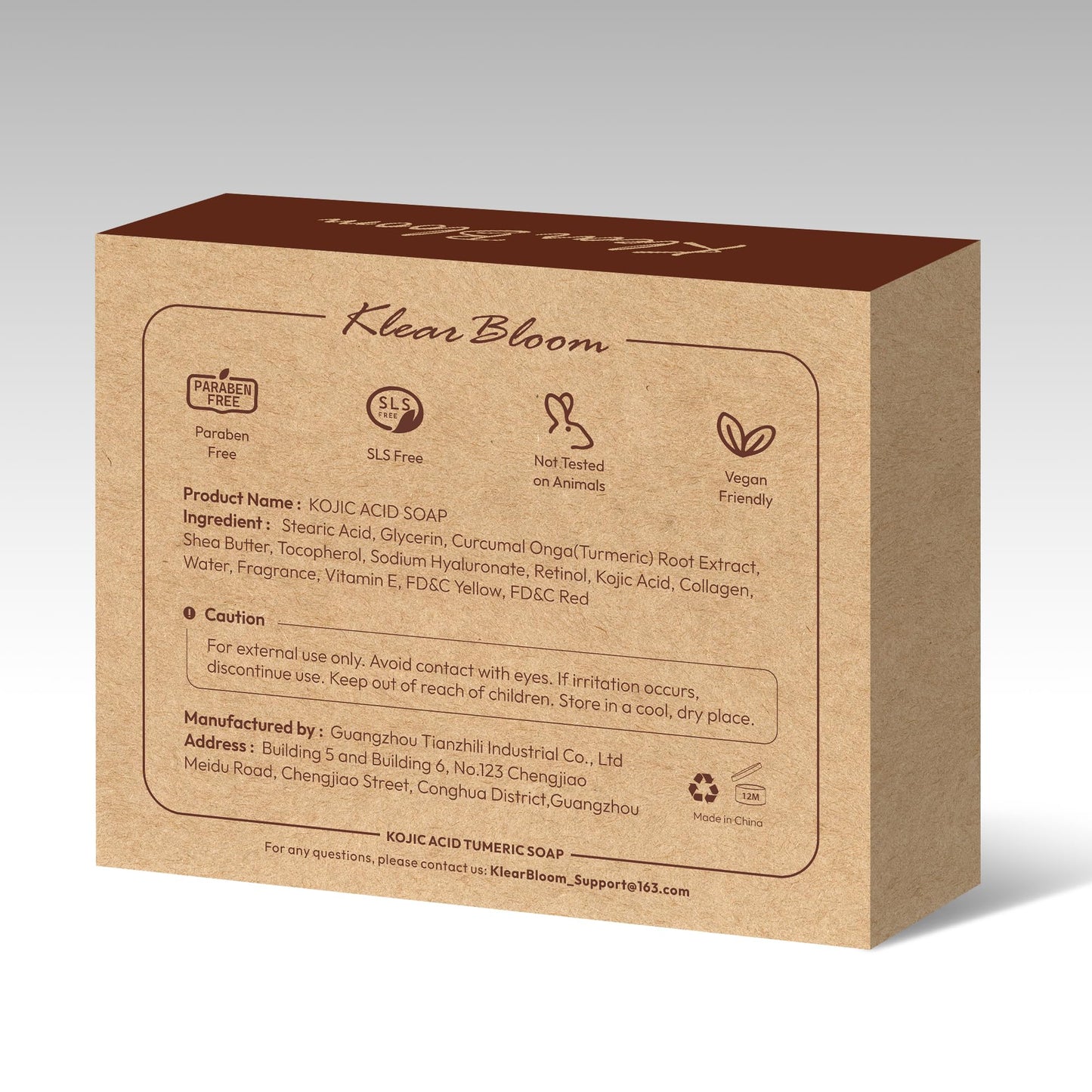 KlearBloom Kojic Acid Soap, Turmeric Soap Bar for Dark Spots Brightening & Moisturizing with Collagen, Vitamin E, Retinol, Hyaluronic Acid, Shea Butter, Paraben & Sulfate-Free 105g x4 Bars With Holder