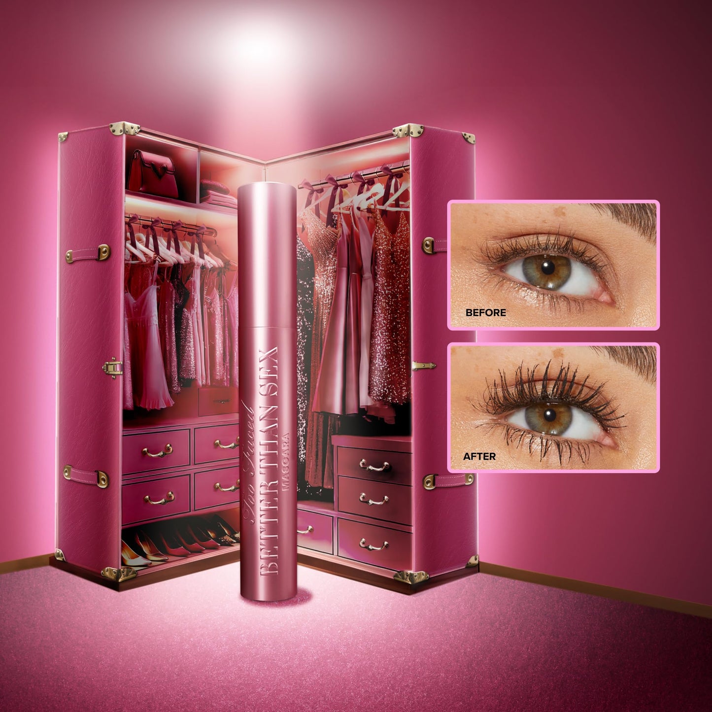 Too Faced Better Than Sex Volumizing Mascara Duo | Volume, Length + Peptides, 0.27 Fl Oz, Black (Pack of 2)