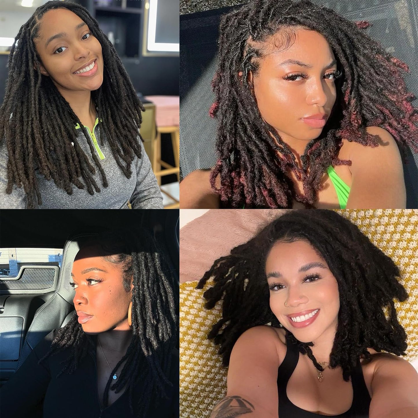 Locs Extension Human Hair 8 Inches 30 Str Dreadlock Extension 100% Full Handmade Locs Extension for Woman/Man/Kids 0.6cm Dreadlocs Human Hair Can be Curly and Dyed