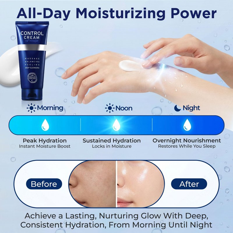CHARMZONE Control Cream | Korean Face & Body Massage Cream for Gentle Exfoliation, Sebum & Pore Care, Deep Hydration, Smooth Radiant Skin, Professional K-Beauty Self-Massage | 5.07 oz