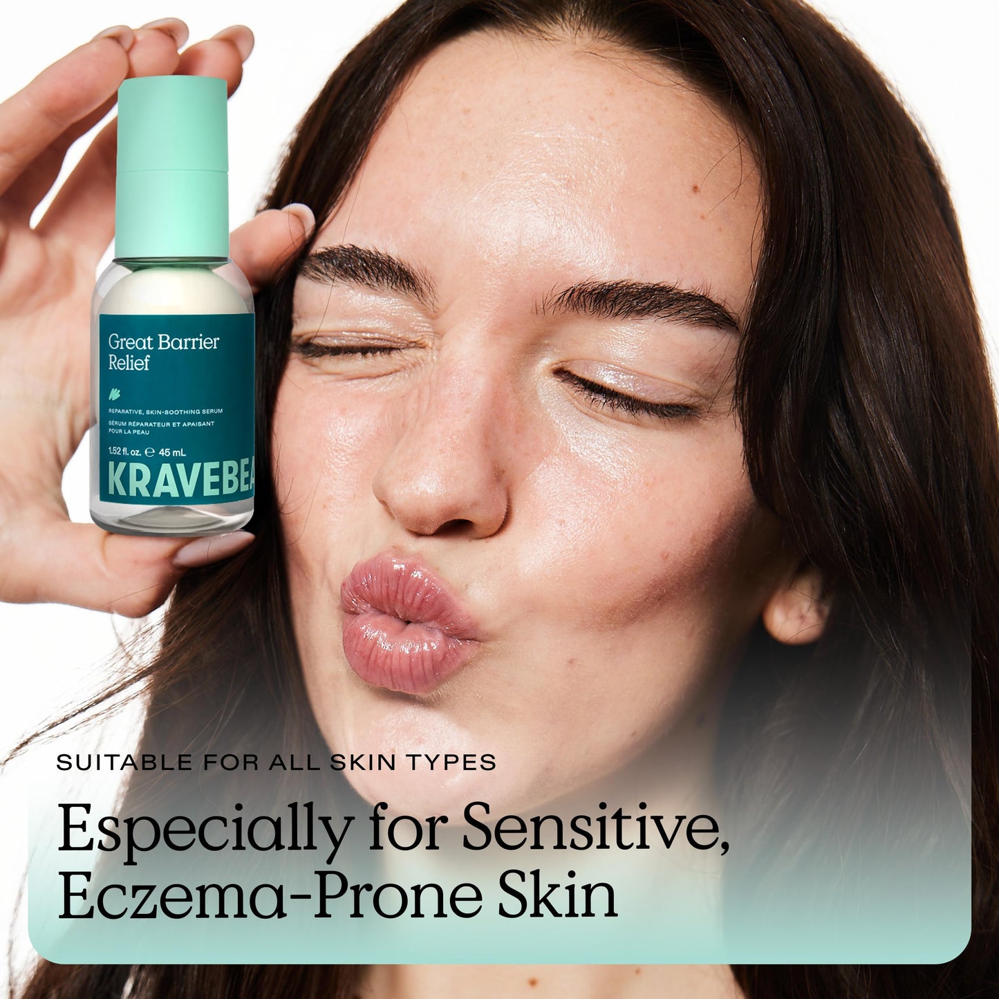 KraveBeauty Great Barrier Relief Serum for Dry or Sensitive Skin, Hydrates and Repairs the Skin Barrier, Soothing Facial Serum with Ceramides & Niacinamide, Fragrance Free, 45 mL