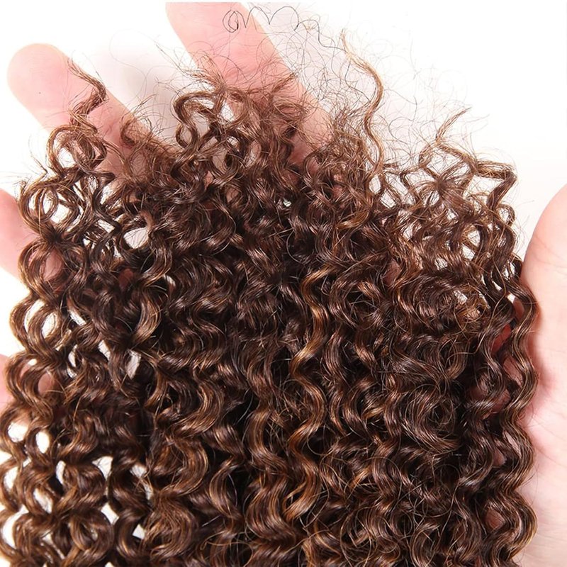 Condescension Human Hair Bundles 10 12 14 Inch Chocolate Brown P4/30 Jerry Curly Bundles Human Hair 100% Unprocessed Soft Sewn In Hair with Double Weft for Black Women