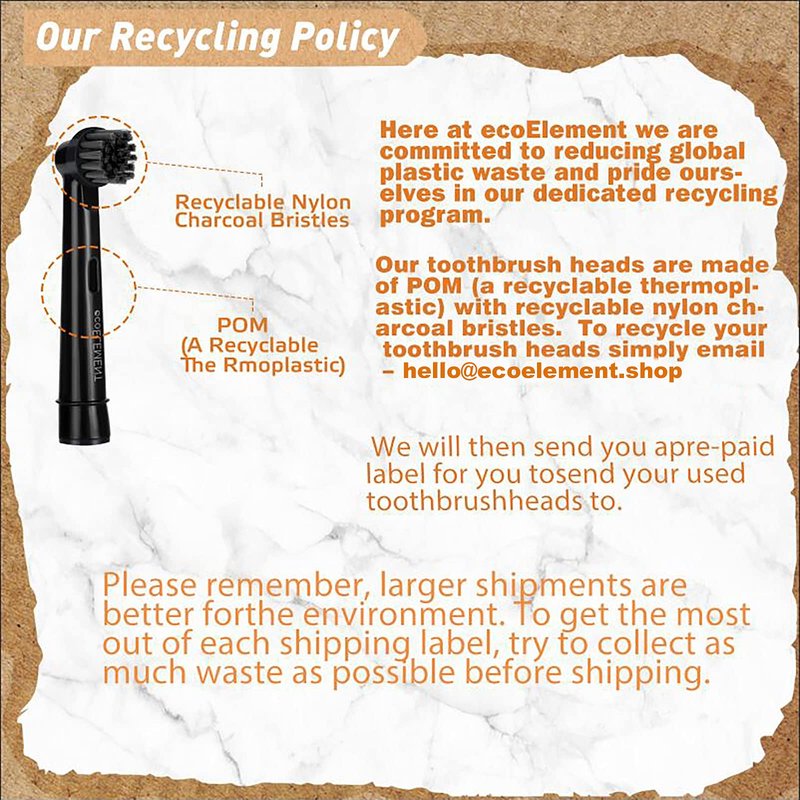 Replacement Toothbrush Heads - ecoELEMENT 8 Pack Electric Toothbrush Heads Brush Heads