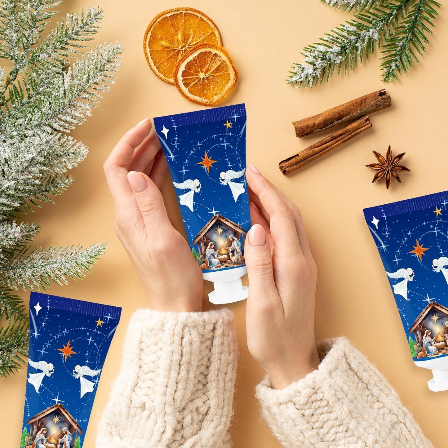 50 Pcs Christmas Hand Cream Set - Travel Size Winter Scented Lotion for Women & Girls - Unique Stocking Stuffers (Nutcracker)