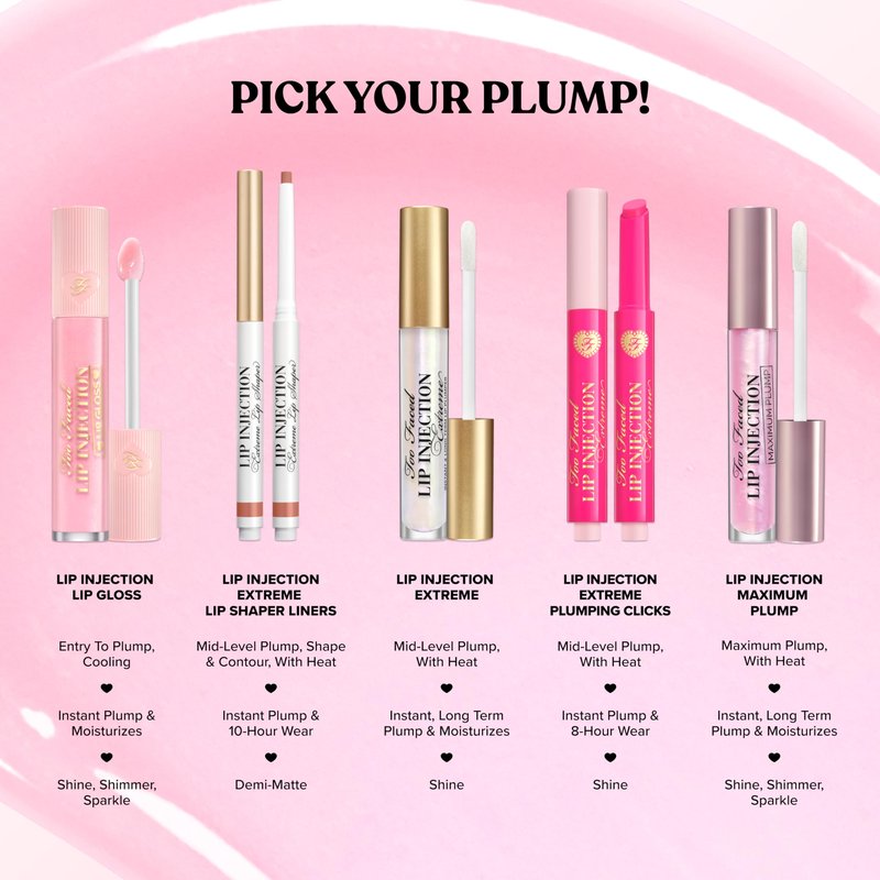 Too Faced Lip Injection Extreme Plumping Clicks | Hydrating, Sheer-To-Medium Buildable Coverage, Lip Plumper with Click Applicator, 0.05 Ounce, Don't Be Chai