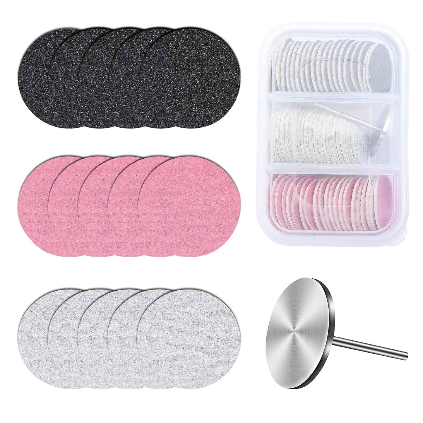 5-in-1 Nail Drill Bits Set with 60 Replacement Sandpaper Discs - MelodySusie