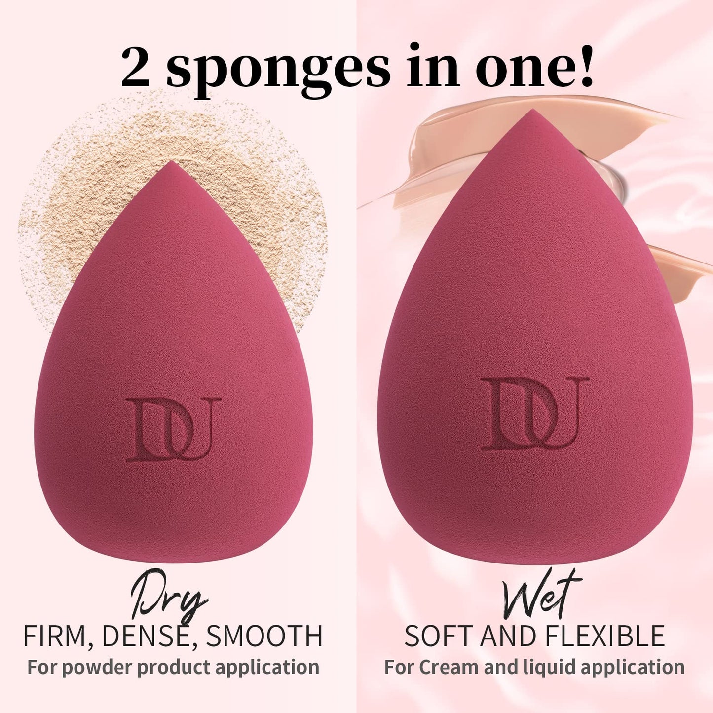 DUcare Professional Makeup Brushes +Makeup Blender Sponge
