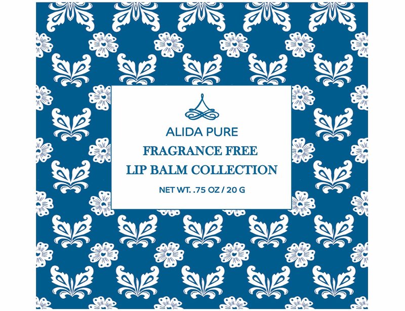 ALIDA PURE Fragrance Free Lip Balm, Vegan Set, Unscented, No Flavor, Beeswax Free, Organic Jojoba and Avocado Oil, Vitamin E, Natural Moisturizer for Dry, Chapped, or Cracked Lips, 5 Tube Set