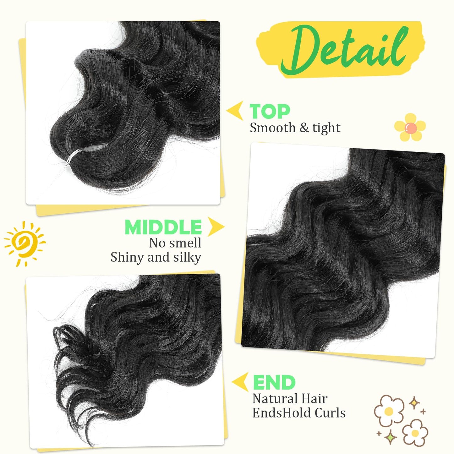 Ocean Wave Crochet Hair 20inch Curly Braiding Hair for Black Women 7 packs Wet And Wavy Crochet Hair Water Wave Deep Twist Crochet Synthetic Hair 1B…