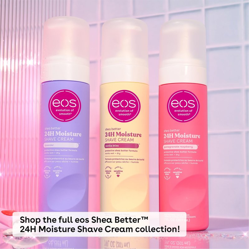 eos Shea Butter Shave Cream - Vanilla Bliss, 24H Moisture Hydration, 7 fl oz, (Pack of 2)