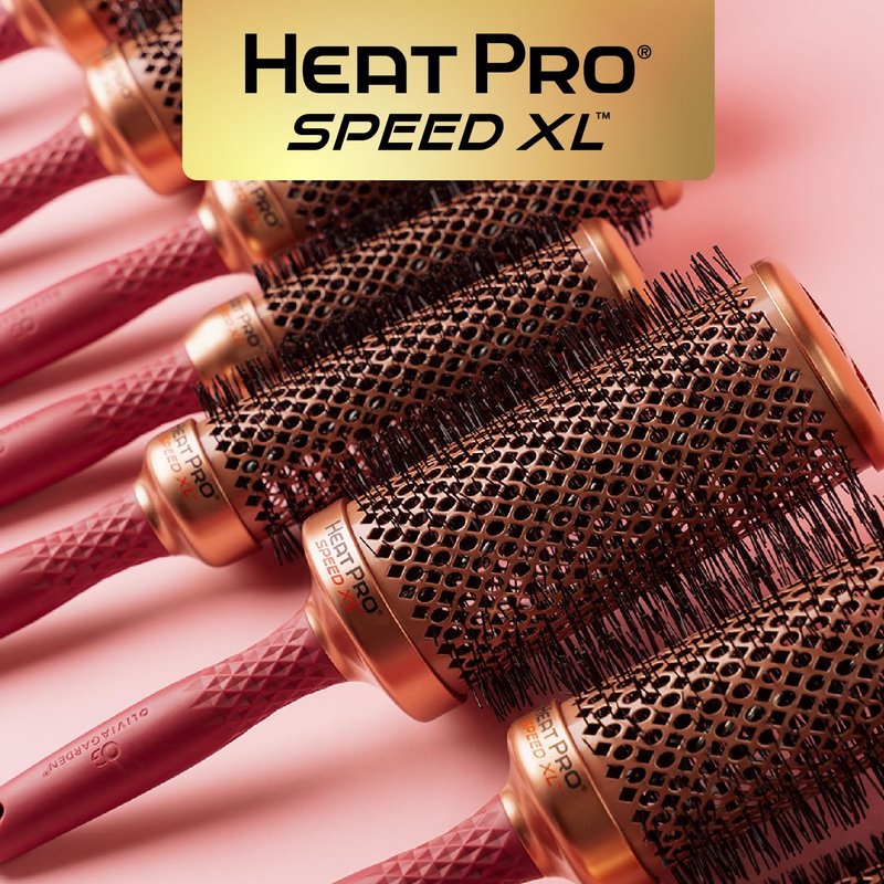 Olivia Garden HeatPro Speed XL - Extra-Long Thermal Round Hair Brush - Not Electrical - Professional Ceramic Blowout Brush for Normal to Thick Hair – 1 3/4”