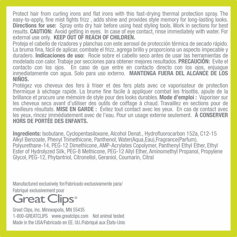 GREAT CLIPS Solutions Thermal Protection Spray, 6.5oz