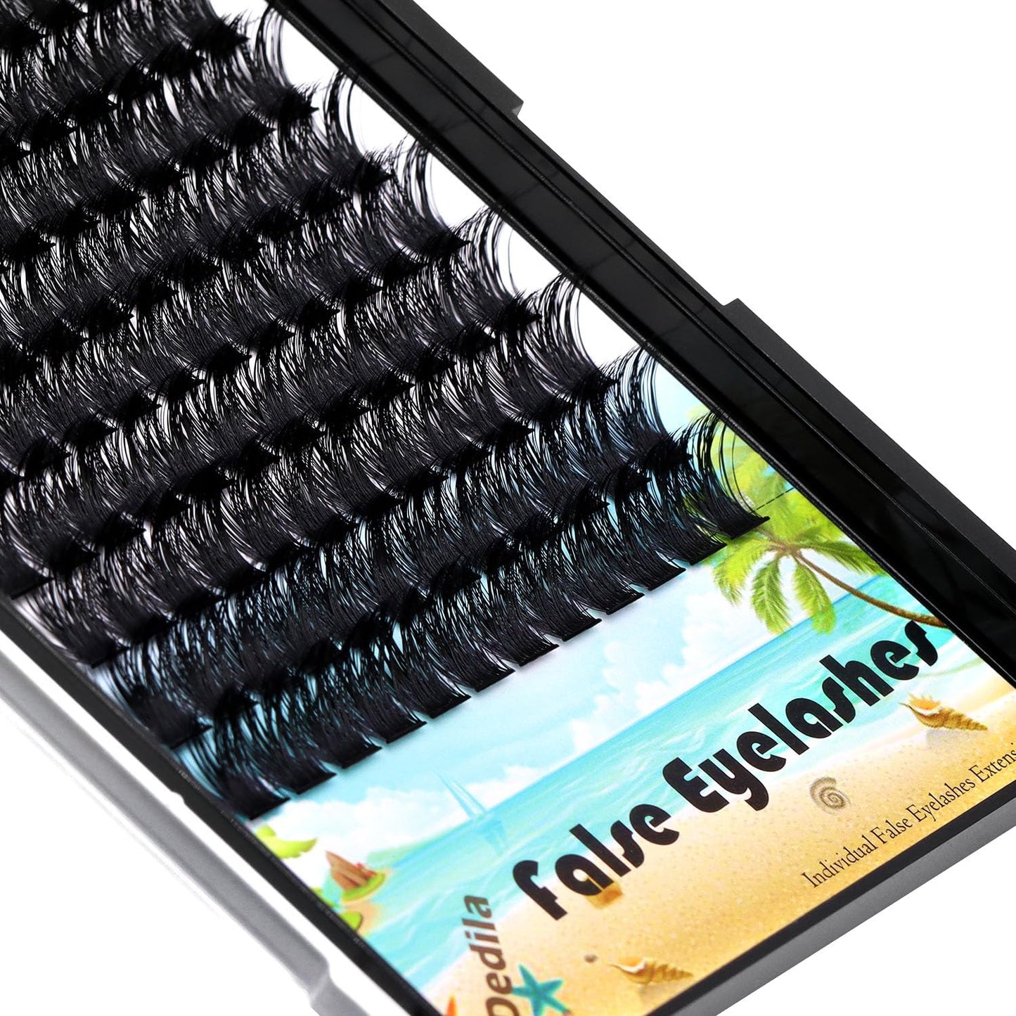 Dedila Large Pack 8-20mm to Choose D Curl Cluster Eyelash Extensions D Curl Wide Stem Individual False Eyelashes Dramatic Volume Eye Lashes Set Home DIY Lashes (12mm)