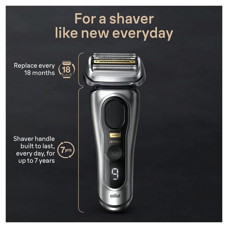 Braun Series 9 PRO+ Electric Razor for Men, 5 Pro Shave Elements & Precision Long Hair Trimmer, 6in1 SmartCare Center, Wet & Dry Electric Shaver for Smooth Skin with 60min Battery Runtime, 9517s