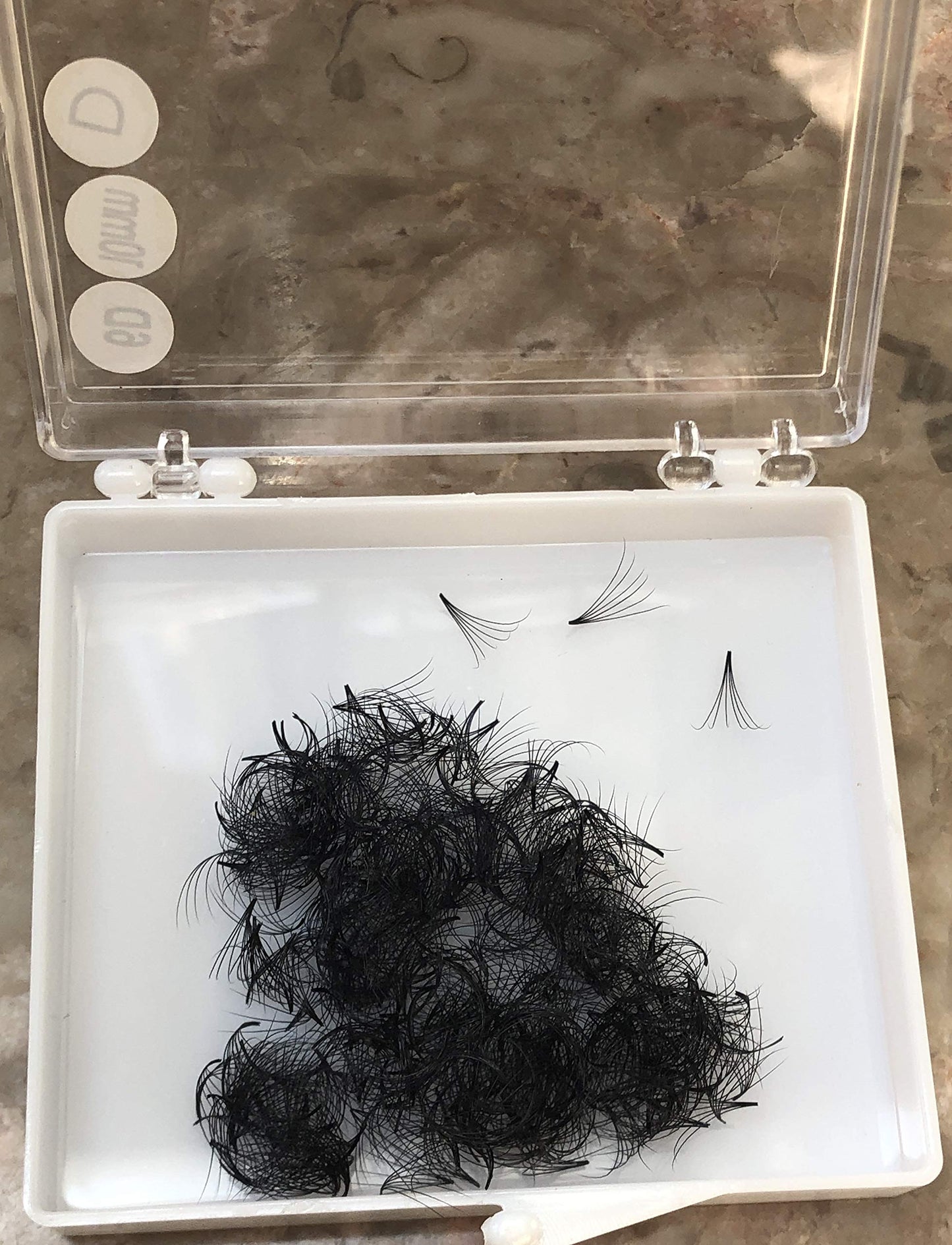 6D PREMADE (HAND MADE) FAN LASHES (500 FANS/TRAY) FOR EYELASH EXTENSION, C CURL AND D CURL, 0.07 THICKNESS, LENGTH FROM 10MM-15MM (C13mm6D)