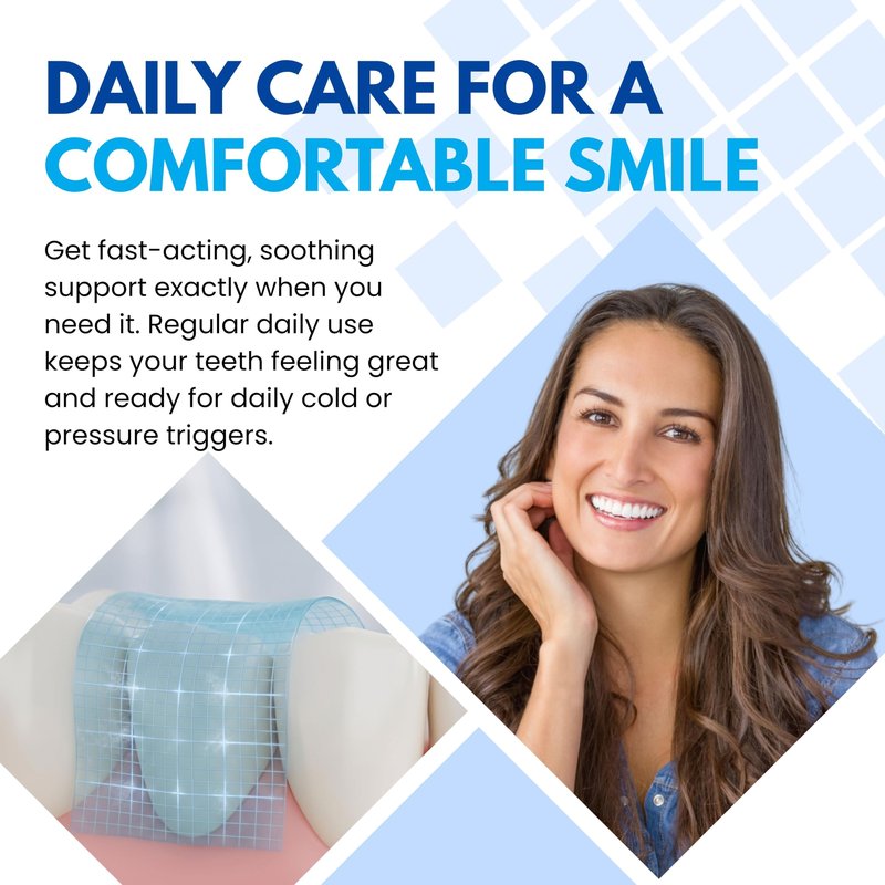 Dentulu CrystLCare Biorestorative - Fluoride-Free Dental Strips for Tooth Sensitivity Relief, Enamel Support & Remineralization with Nano Hydroxyapatite Oral Care (14 Count)