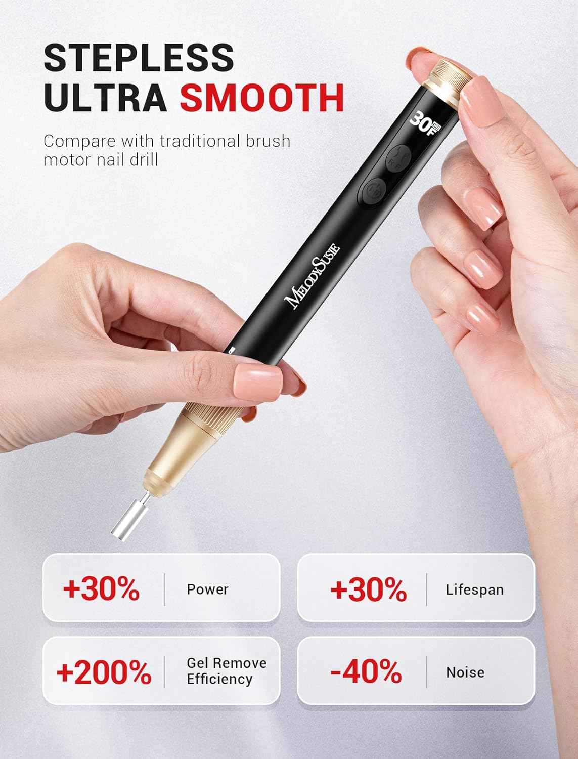 Portable Electric Nail Drill 30000RPM with Nail Art Brushes Set - MelodySusie