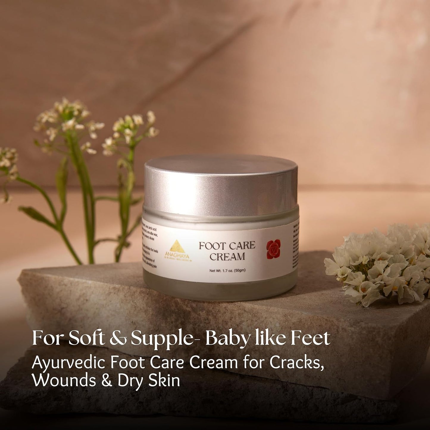 Cracked Heel Repair Foot Cream – Ayurvedic Moisturizer with Jaatyadi Oil & Urea, 1.76 Oz