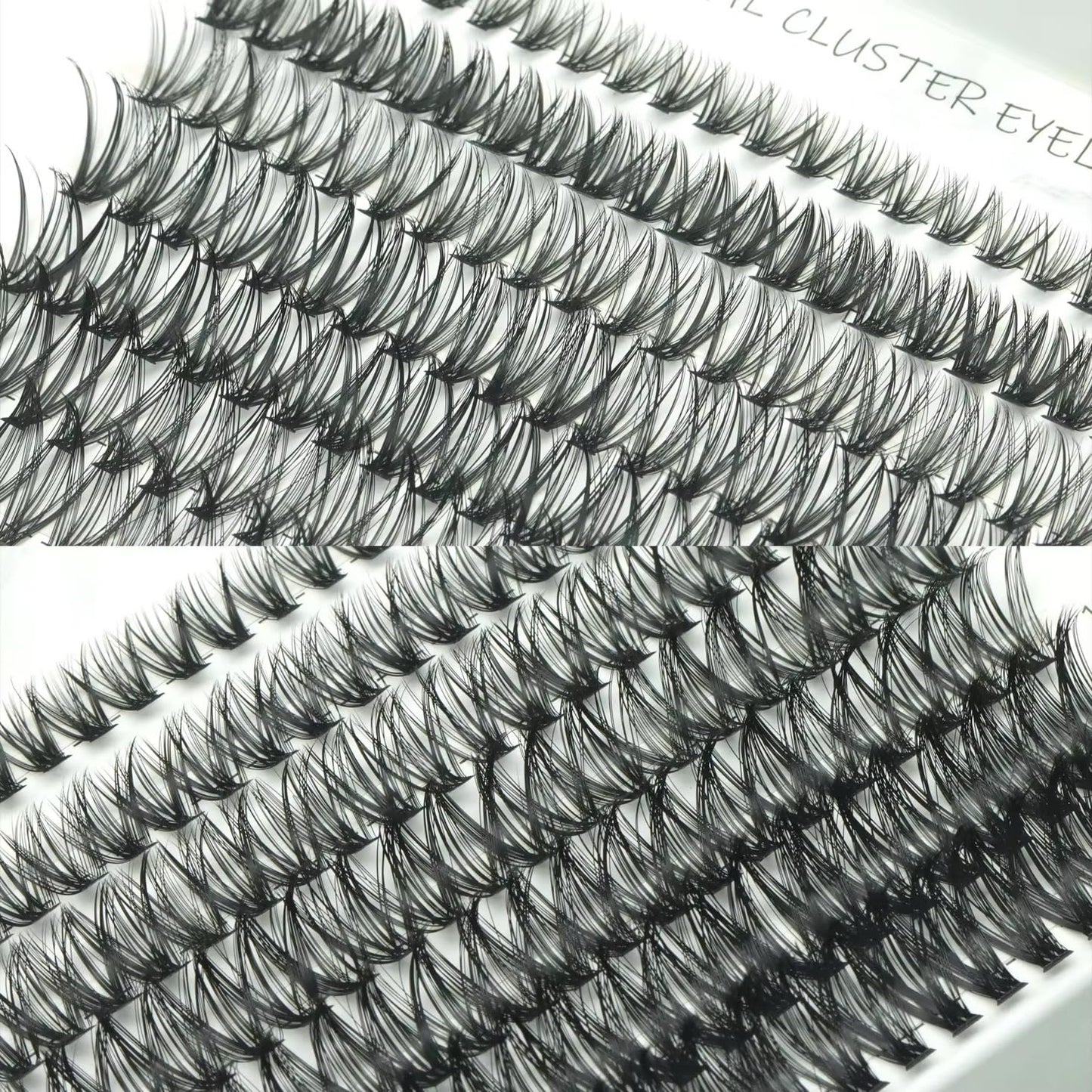 Cluster Lash Extension Kit – Natural Look, Reusable At-Home Lash Kit, DIY Segment Lashes, Mink-Style Clusters with Bond & Seal D Curl / 8mm–16mm