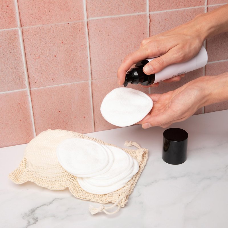 TM REHOBOTH Gentle on Skin Reusable Makeup Remover Pads - Eco-Friendly Organic Bamboo Cotton, 20-Pack with Laundry Bag, Washable, Sustainable, for Women, Skincare Lovers