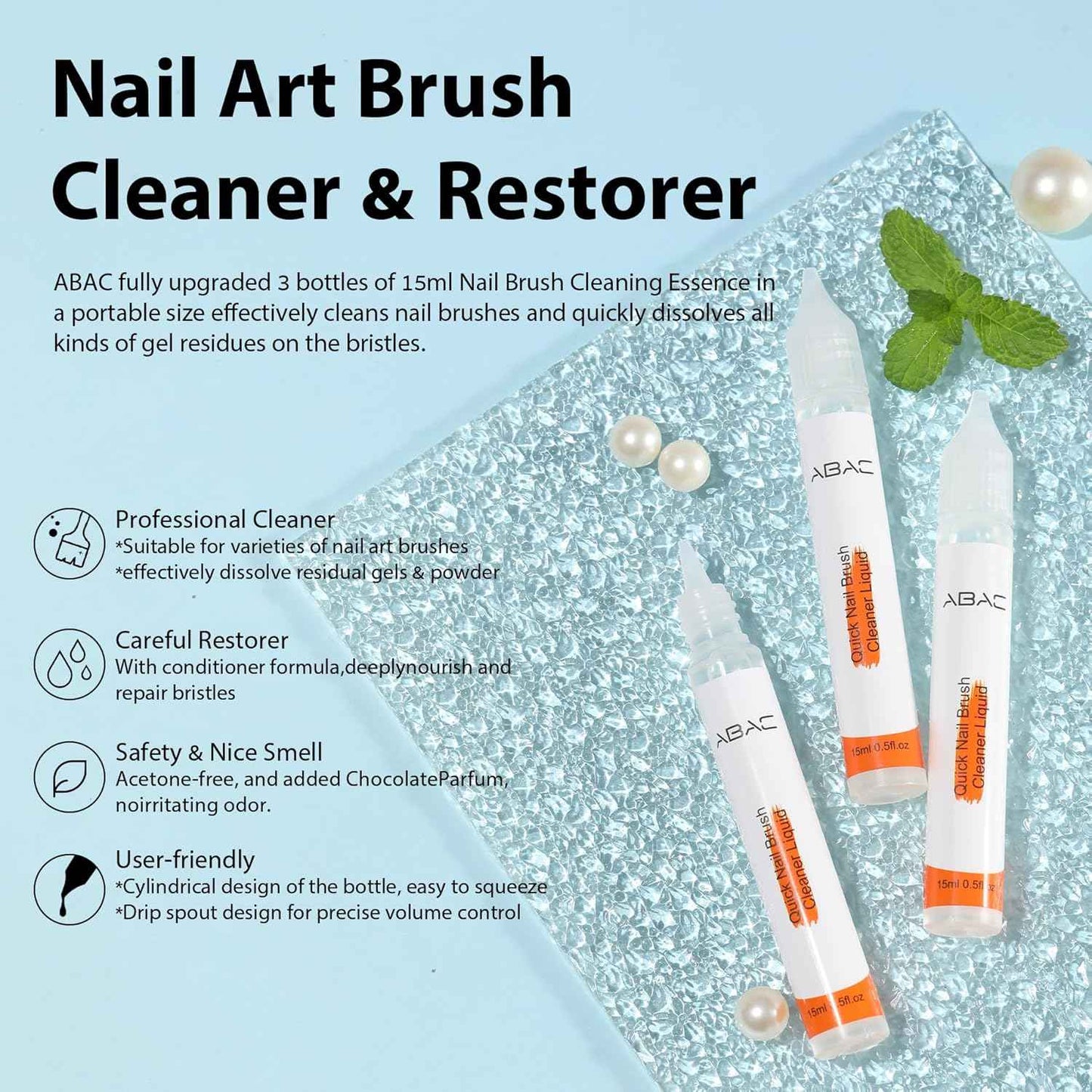 24 Color Gel Nail Polish Set with Pro Brush & 3 Acrylic Nail Art Cleaners
