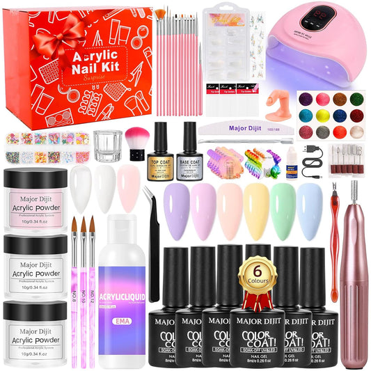 Acrylic Nail Kit for Beginners - Complete Set with Gel Polish, UV Light & Accessories