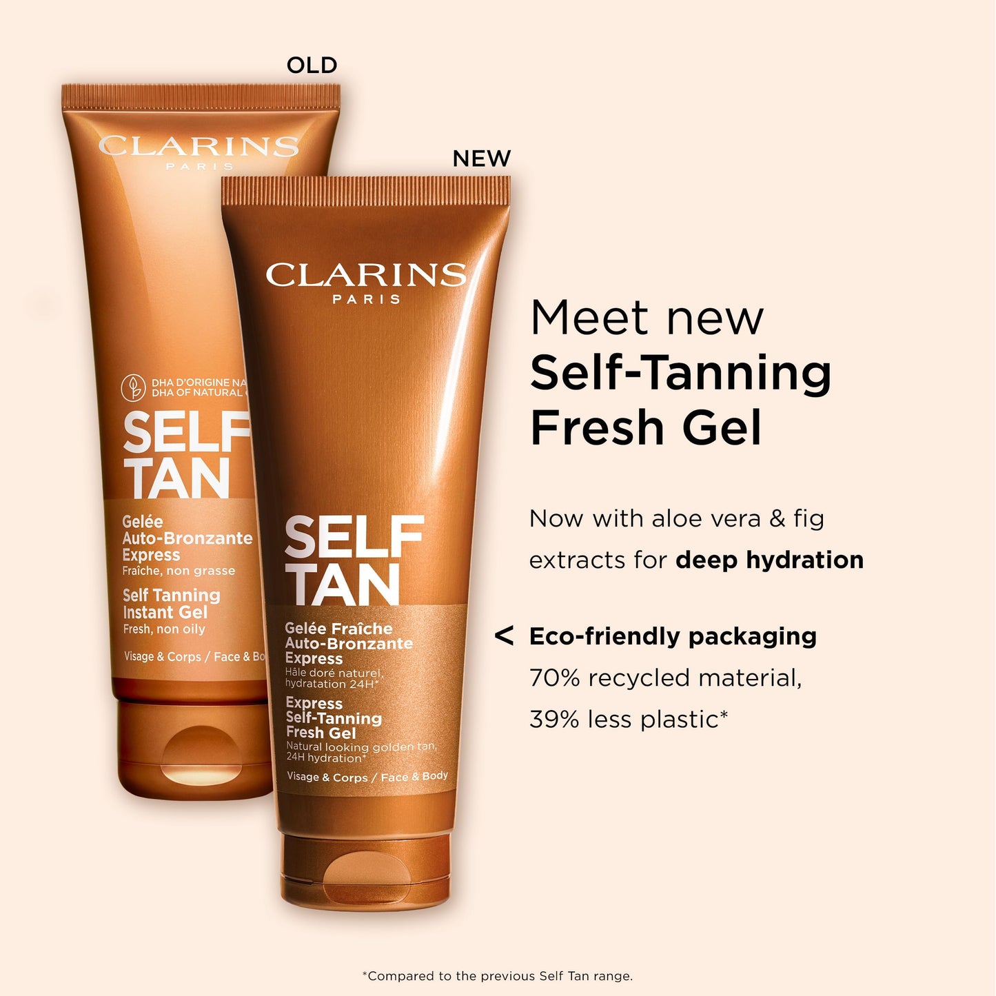 Clarins NEW Self-Tanning Gel | Quick Drying Self Tanner for Face and Body | Buildable, Streak-Free, Long-Lasting, Natural, Sun-Kissed Glow | 24H Hydration*| Contains Aloe Vera & Glycerin | 4.5 Ounces