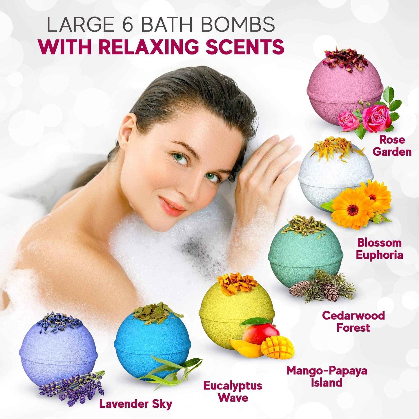Handmade in USA Organic Bath Bombs Gift Set for Women All Natural with Epsom Salt Relaxation Dead Sea Salt Safe Bath Bombs Kit for Kids Her Mom Mother Grandma Girlfriend - Best Gifts Idea