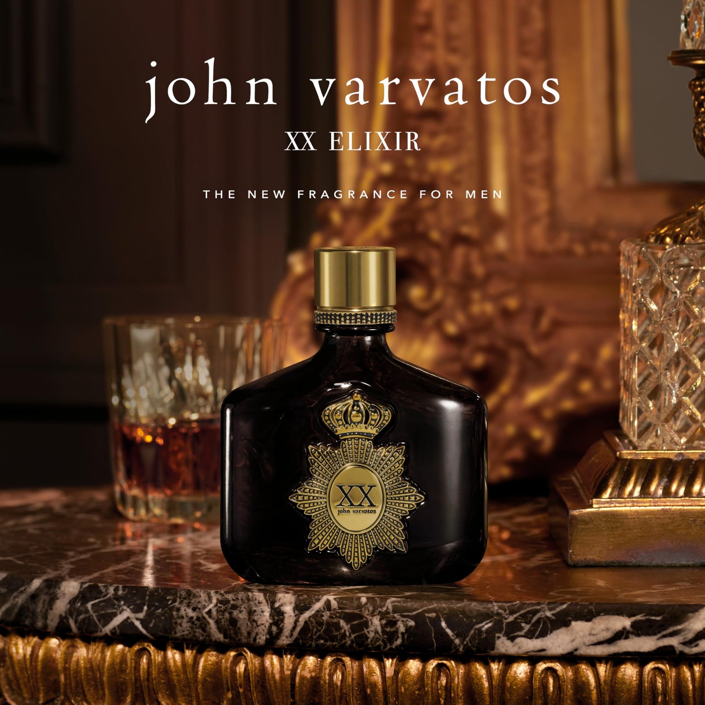 John Varvatos XX Elixir Spray, Cologne for Men, Long-Lasting, Amber Leather Scent with Notes of Rum & Davana Essence, 2.5 fl oz