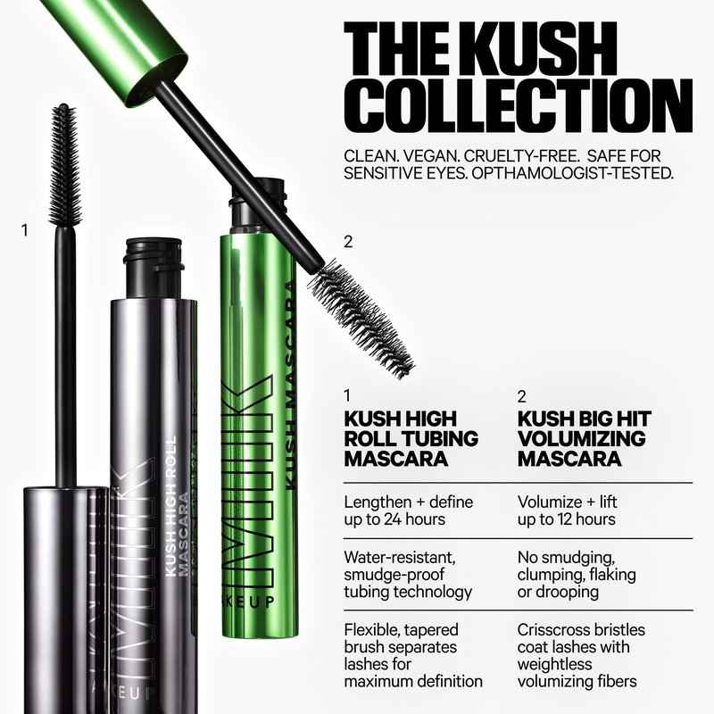 Milk Makeup KUSH Big Hit Volumizing Mascara – 12HR Clean High-Volume Mascara for Lifting, Lengthening + Defining Lashes – Clump + Smudge-Free, Weightless + Safe for Sensitive Eyes – Black, 0.14 oz