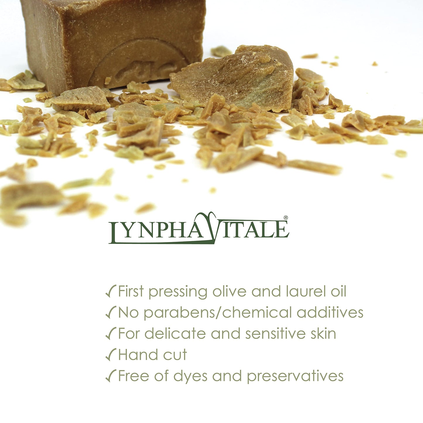 LYNPHA VITALE - Aleppo Soap Bar with 16% Laurel Oil and Olive Oil – Traditional Handmade Soap – 7.05 oz (200 g)