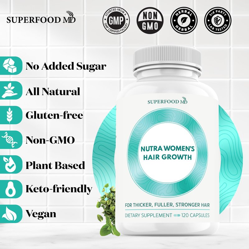 Women's Balance Hair Growth Supplements, Ages 45 and Up, Customer Proven for Visibly Thicker Hair and Scalp Coverage, Soy-Free, Made with 26 Ingredients including Beta Carotenes - 3 Month Supply