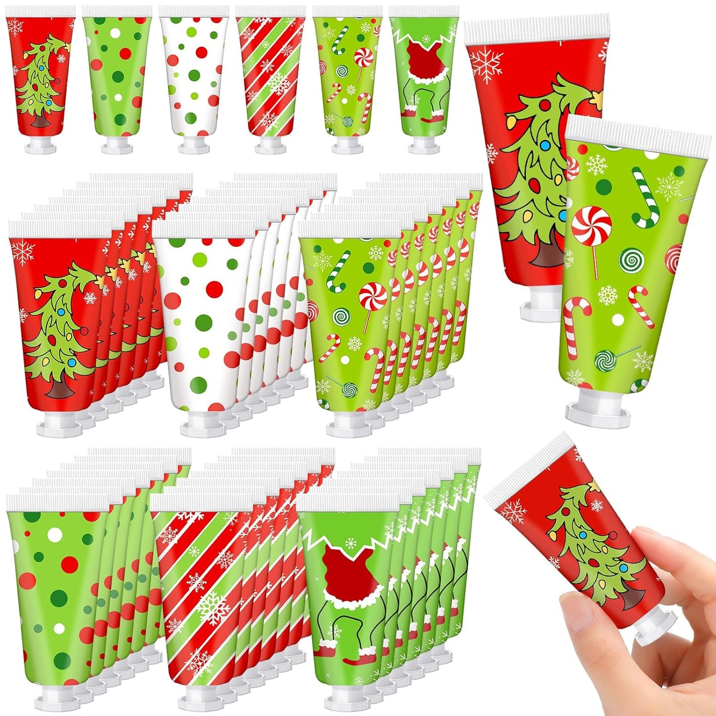 36 Pcs Christmas Hand Cream Gift Set - Travel Size Red & Green Mini Moisturizers for Stocking Stuffers & Holiday Favors