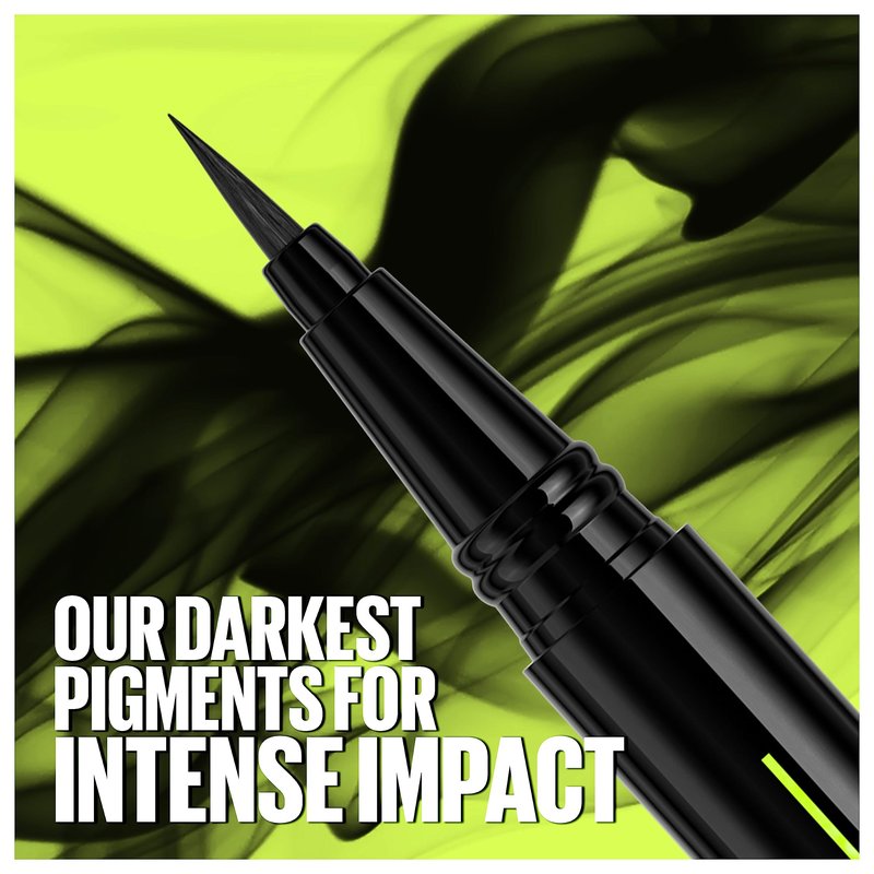 Maybelline Tattoo Studio Ink Pen Liquid Eyeliner, Up to 24 Hours of Wear, Waterproof & Smudge-Resistant Make Up, Matte Black, 1 Count