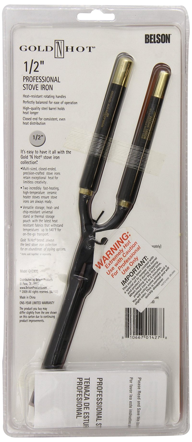 Gold 'N Hot Professional Stove Iron, 1/2 Inch