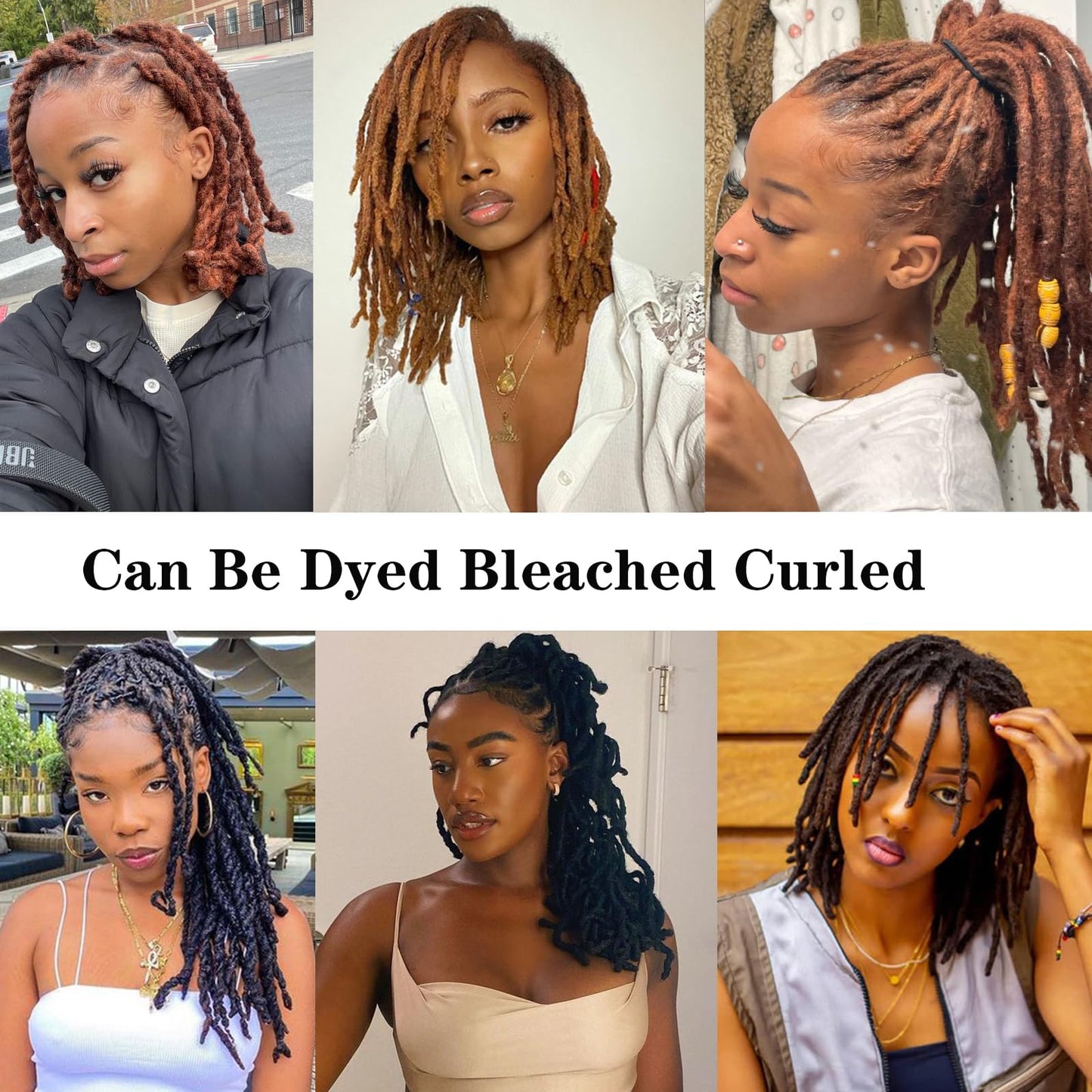 8 Inch Loc Extension Human Hair 30 Strands 0.4cm Thickness 100% Human Hair Full Handmade Permanent Dreadlock Extension Human Hair For Women/Men Can Be Dyed Bleached Curled (#BUG)
