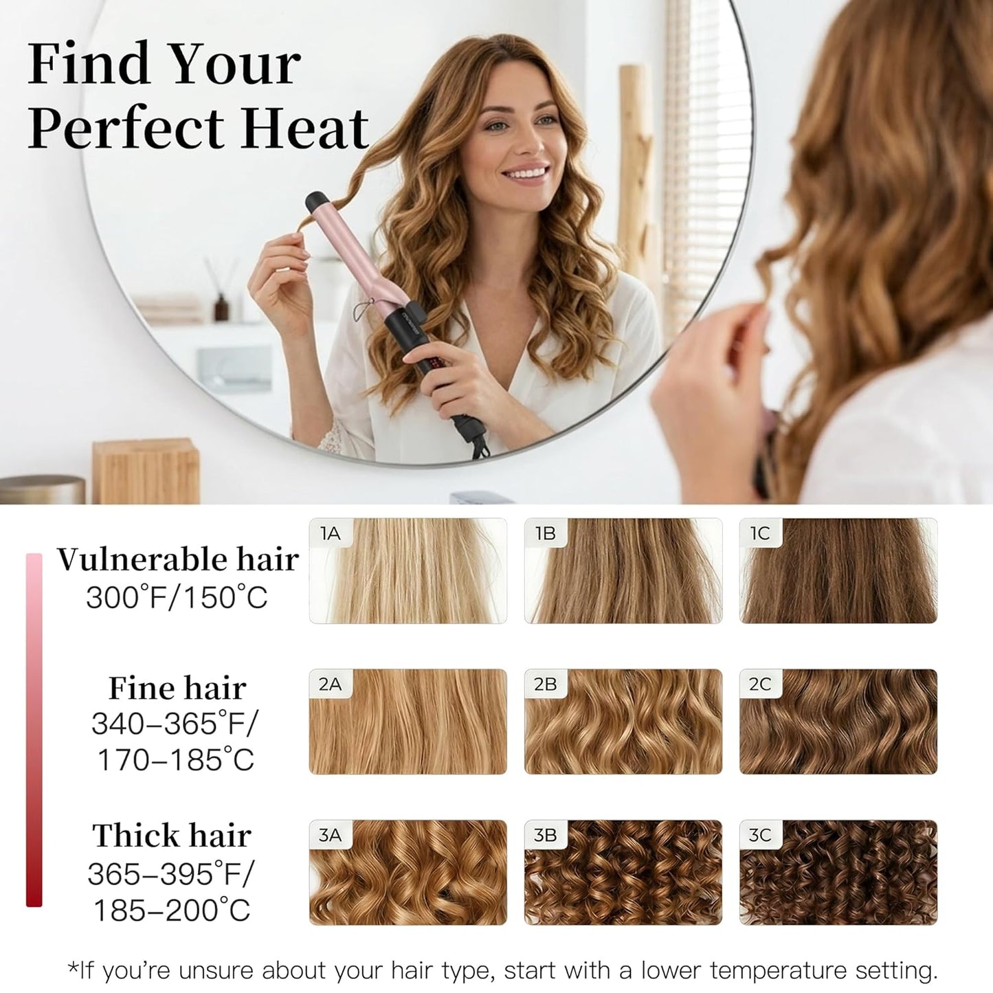 MegaWise Pro Hair Curling Iron - 1 1/4 Inch Ceramic Barrel, Fast Heating & Anti-Scald Grip | Complete Styling Kit