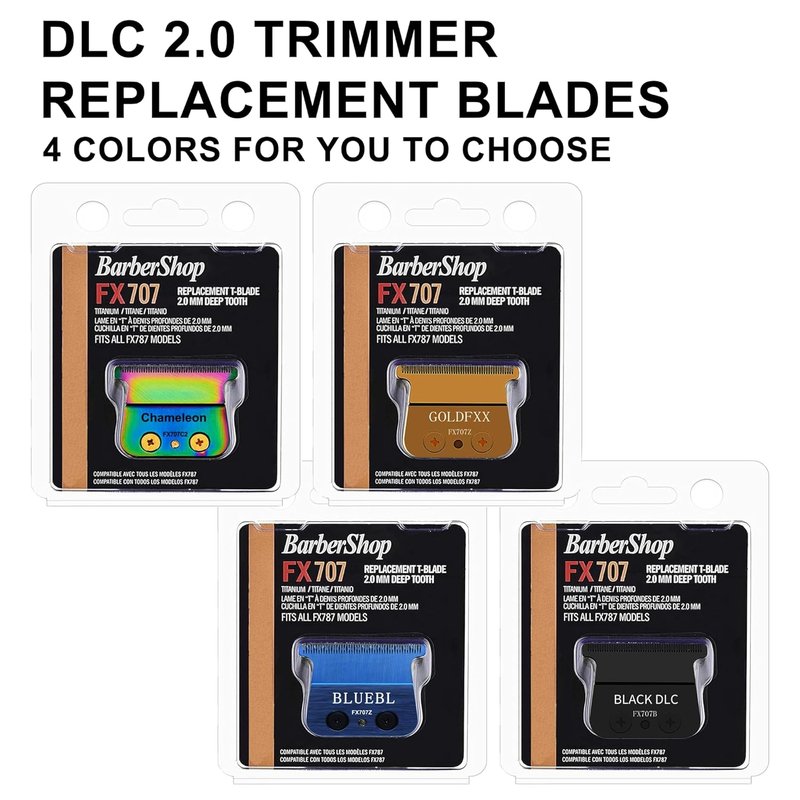 Trimmer Blades Replacement for BaByliss FX787 & FX726 - DLC 2.0 Clipper Blades, Colorful, 2 Packs
