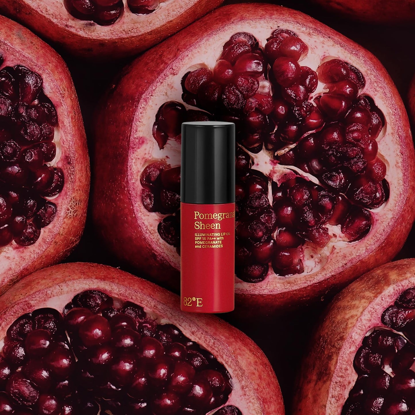 82E Pomegranate Sheen Illuminating Lip Oil SPF 15 PA Plus for Women - 0.2 oz Lip Oil