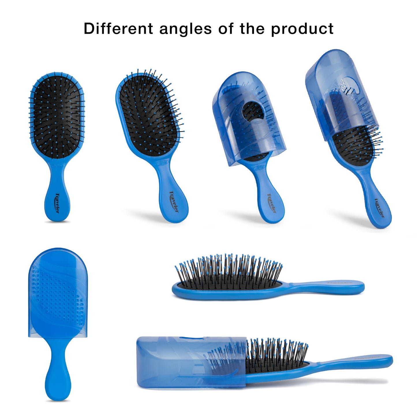 NuWay Traveler Detangling Hair Brush – Compact Travel Hairbrush for Purse, Gym & Daily Carry, Gentle Scalp Care for Wet or Dry Hair