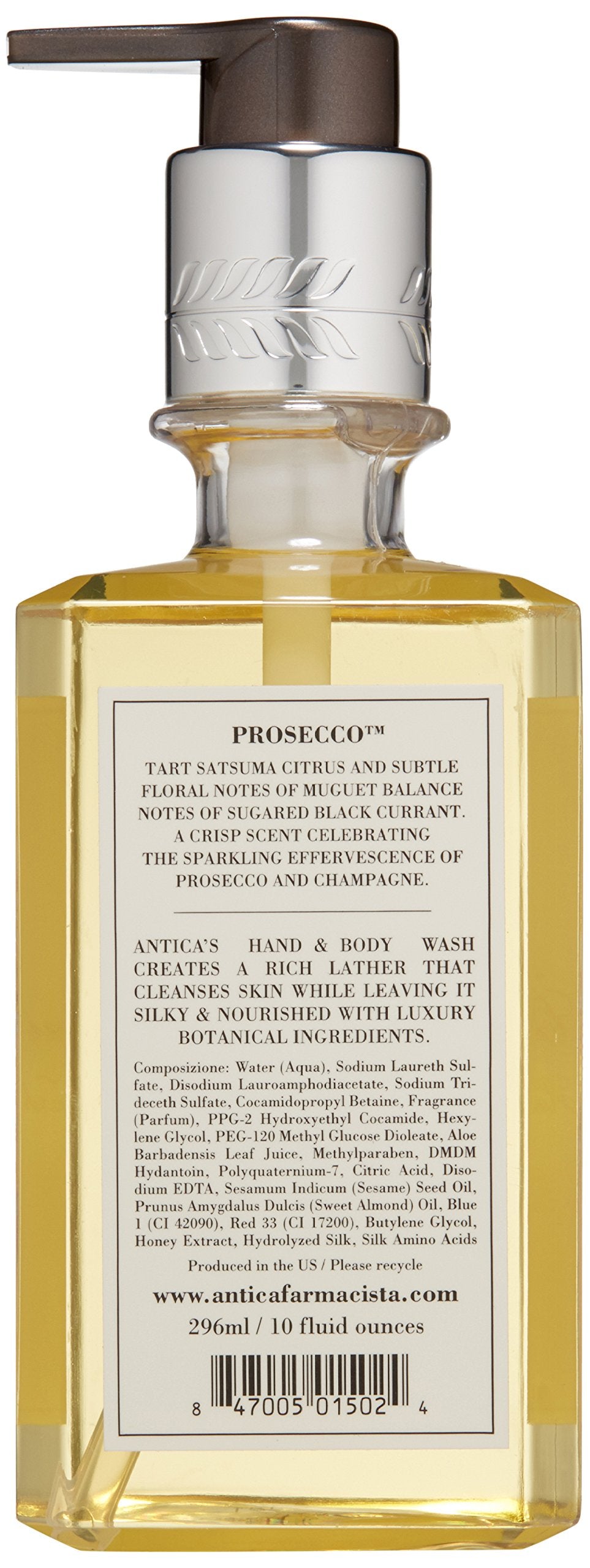 Antica Farmacista Hand & Body Wash - Luxury Nourishing & Hydrating Hand Cleansing Wash - Bath & Body Gift - Prosecco, 10 fl oz