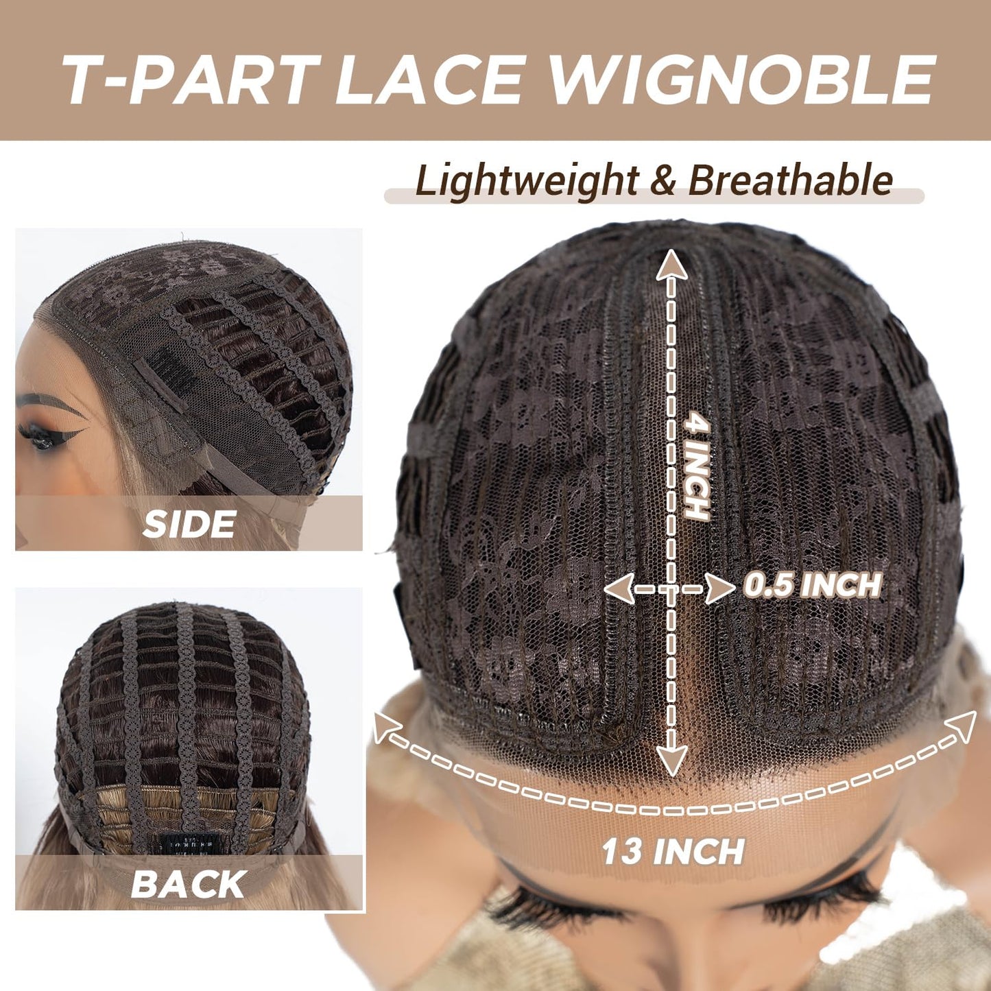 NOBLE Long Wavy Lace Front Wig - Ash Blonde 30 Inch Synthetic Hair | Heat Resistant for Daily Wear