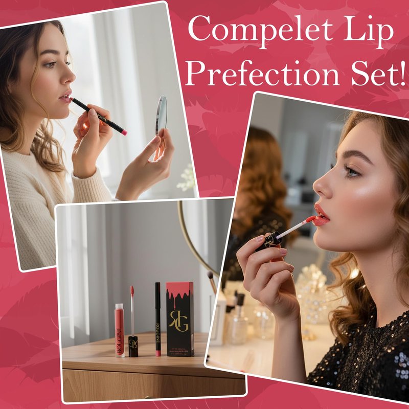 Rougine Matte Lipstick & Lip Liner Set for Women โ Boujee Shade โ Long-Lasting Waterproof 2-in-1 Lip Kit โ Smudge-Proof Liquid Lipstick with Precision Liner, Enriched with Vitamin E & Shea Butter