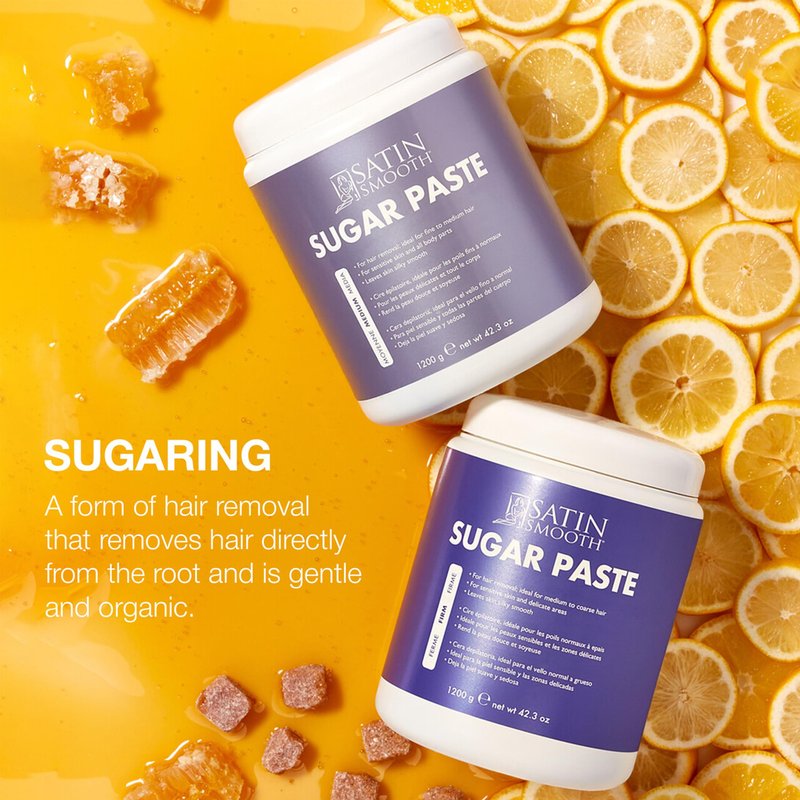 Satin Smooth Medium Sugar Paste – Natural Sugaring Hair Removal for Sensitive Skin, Bikini, & Full Body, 42.3 oz