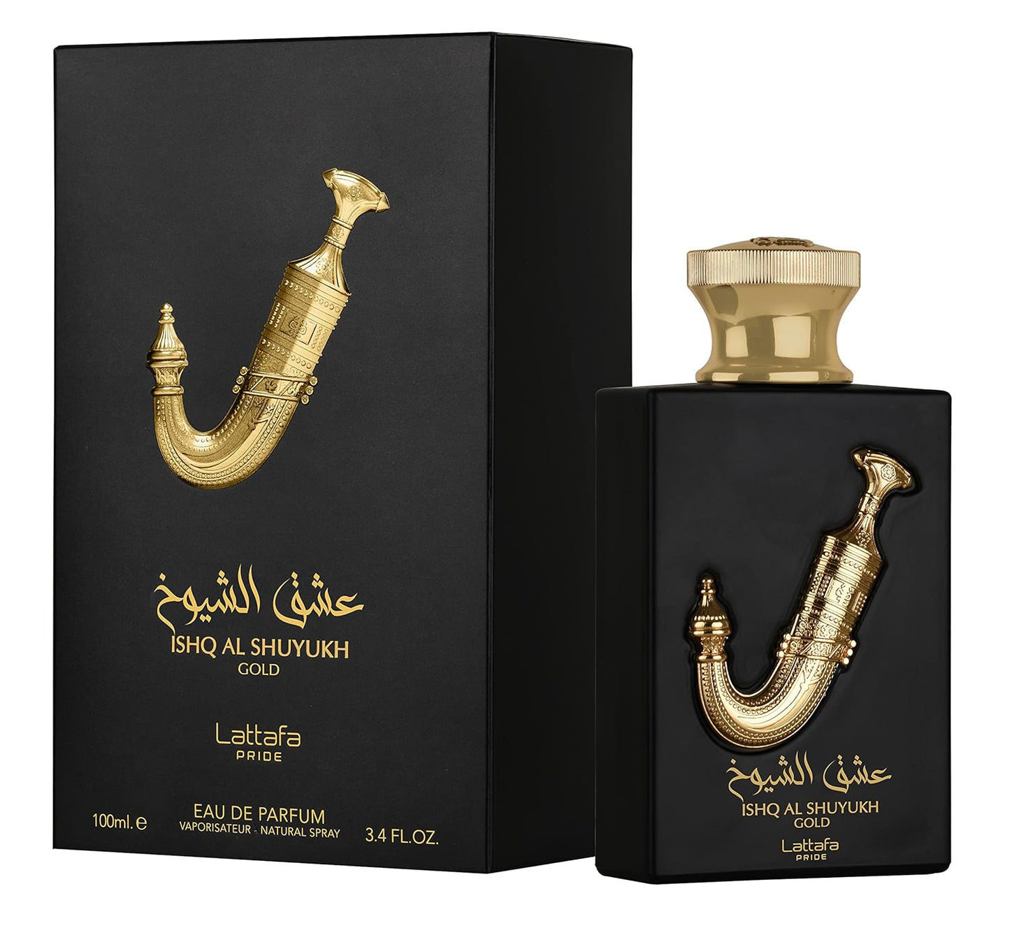 Lattafa Pride Ishq Al Shuyukh Gold Eau de Parfum Spray - Unisex, 3.4 Ounce Fragrance