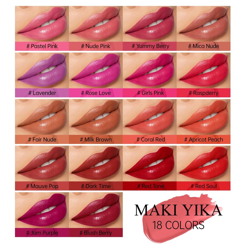 MAKI YIKA 3Pc Moisture Lipsticks for Women Nude Pink Hot Pink Lipstick Hydrate Tinted Lip Balm for Dry Cracked Lips Glossy Lip Color, MA55/62/56